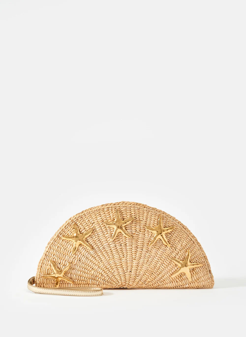 Neutral Straw Starfish Clutch Bag | Mint Velvet