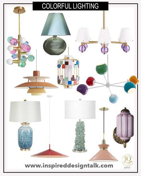 Colorful lighting ideas to update your living room, bedroom, dining room, entryway and more! Blue lamp, purple chandelier, pink pendant light, purple wall sconce  

#LTKstyletip #LTKover40 #LTKhome