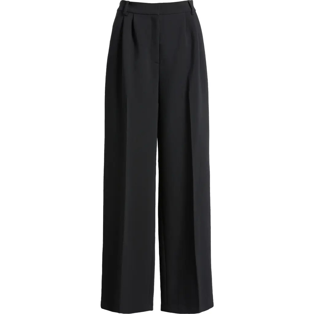 Open Edit Everyday Straight Leg Pants in Black at Nordstrom, Size 12 | Nordstrom