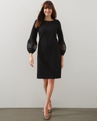 Eyelet Balloon Sleeve Ponte Dress | Chico's