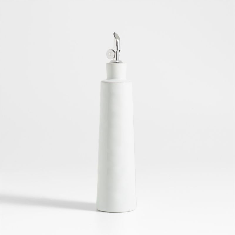 Marin White Oil Cruet With Silicone Spout + Reviews | Crate & Barrel | Crate & Barrel