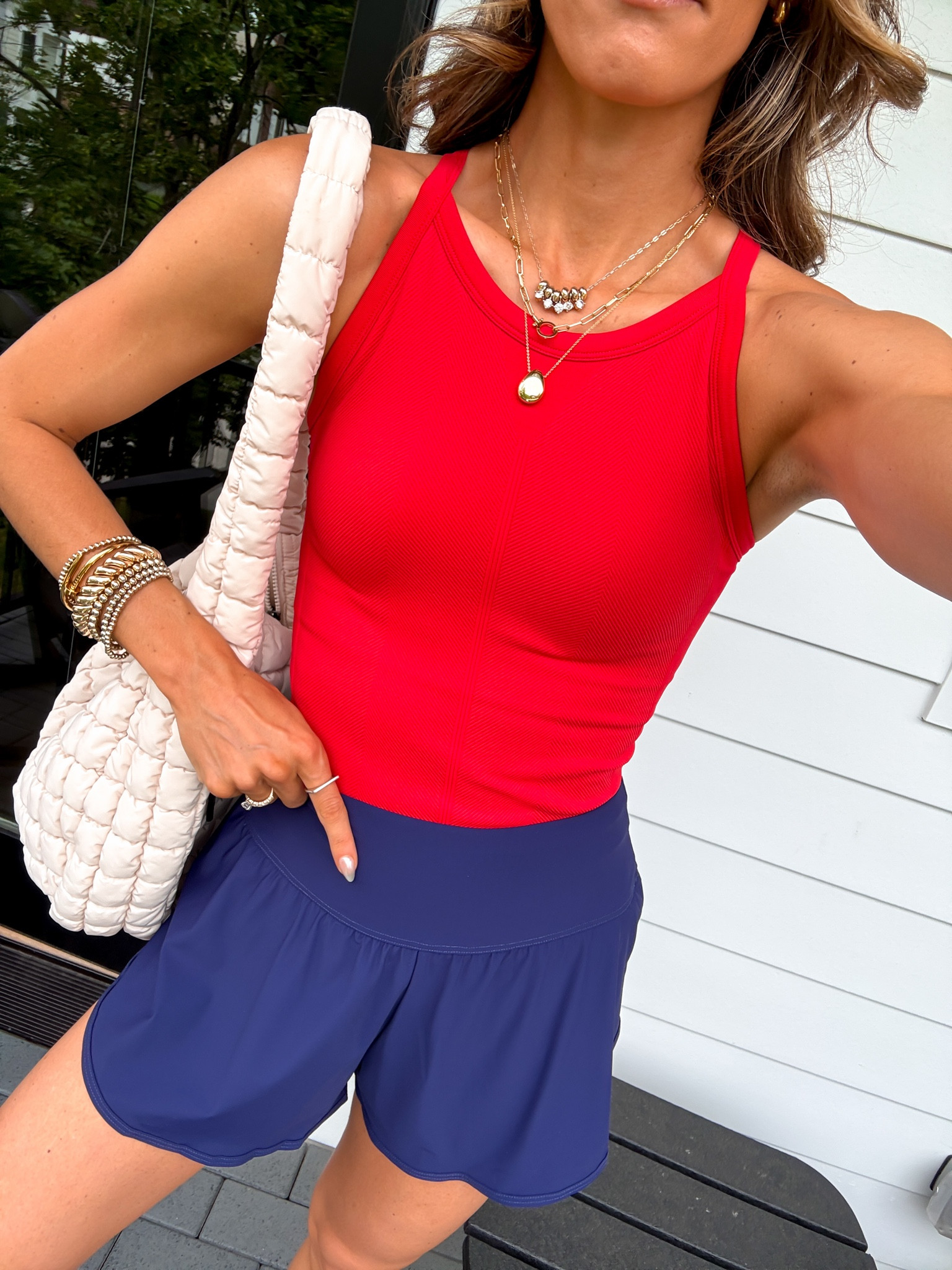 Molded cup workout tank top - won’t get mishappen in the wash! I’m wearing a xsmall - fits true to size. Shorts are also my true to size small.

#LTKmorningroutine #LTKfitnessgoals #LTKActive