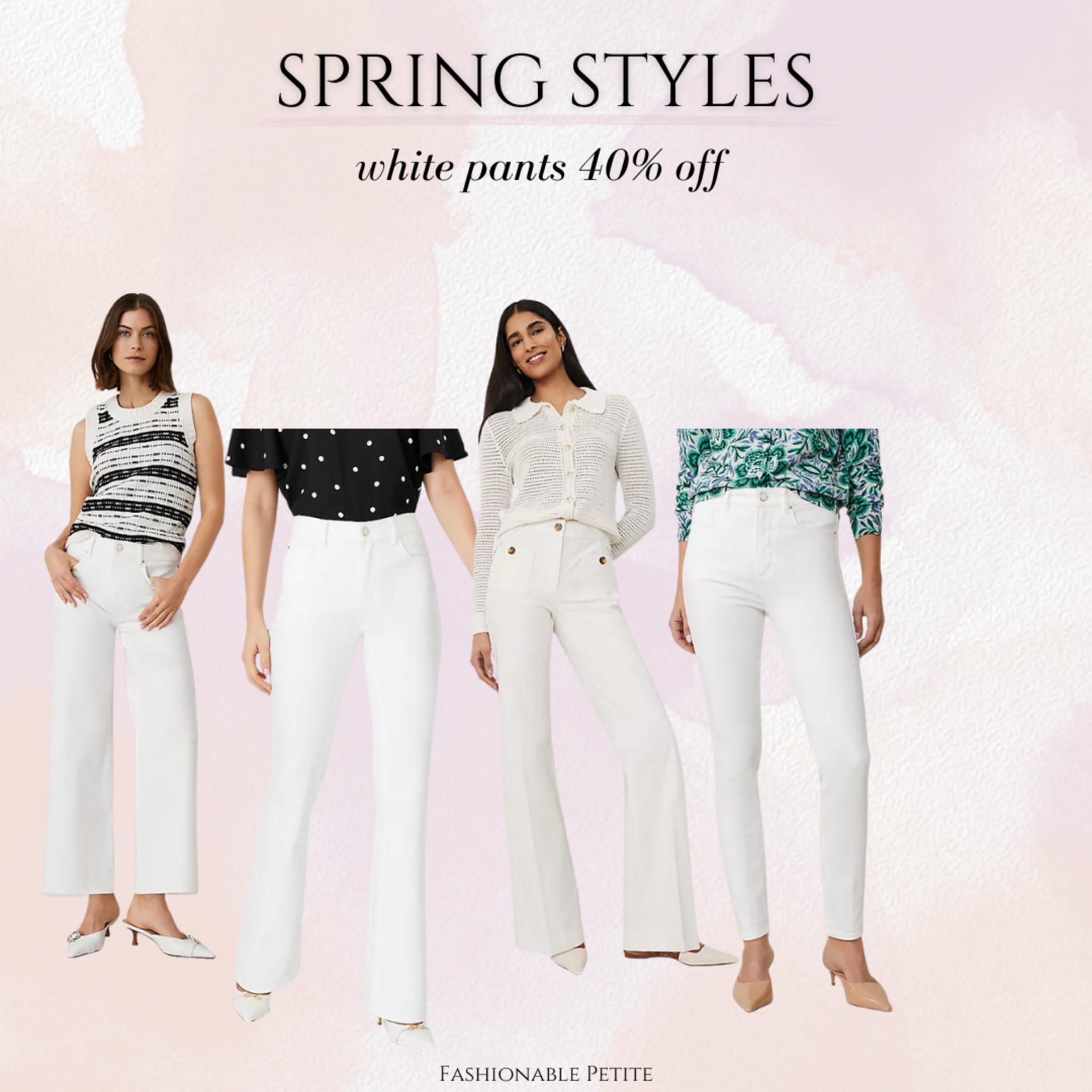 White pants for spring! Lots of petite sized styles. 
White pants, spring outfits, petite pants, petite jeans 

#LTKSaleAlert #LTKPetite