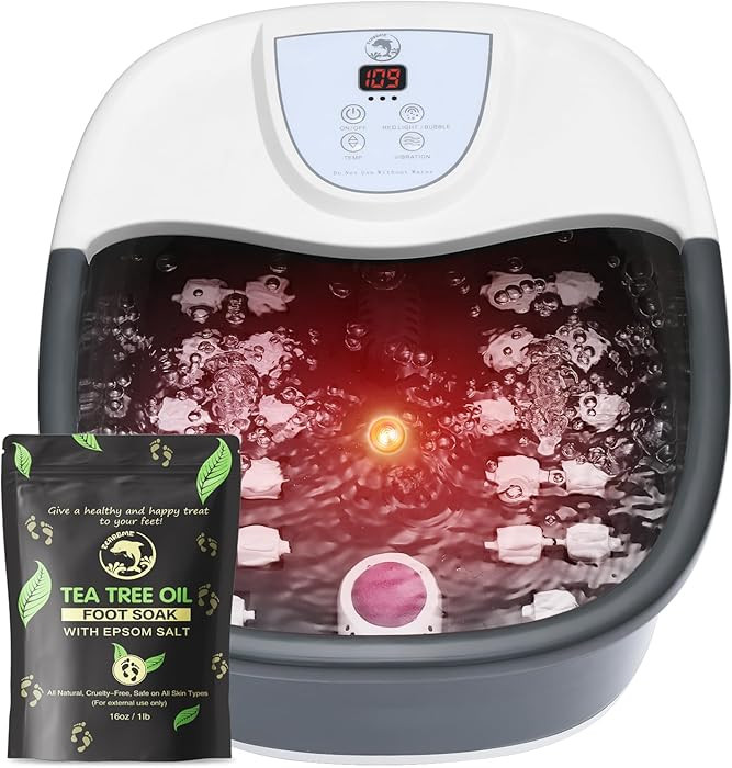 Foot Spa Bath Massager with Heat, Foot Bath with 22 Massage Rollers, Temperature Control, Jets, B... | Amazon (US)