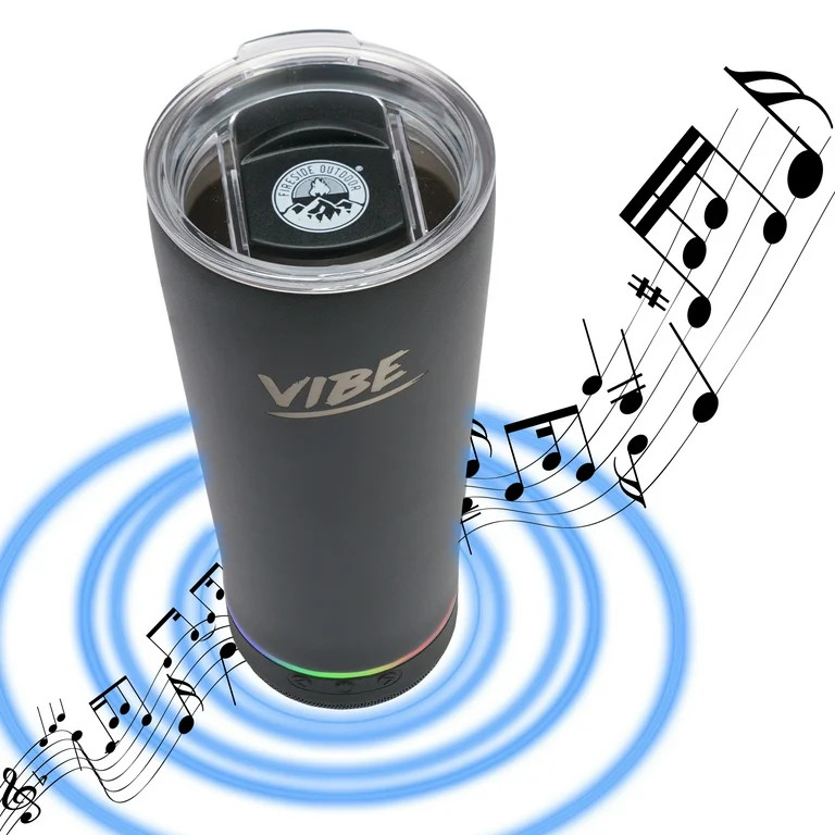 VIBE - 18oz Stainless Steel Tumbler With Bluetooth Speaker | Removeable BT Speaker | 6 Hours Of P... | Walmart (US)