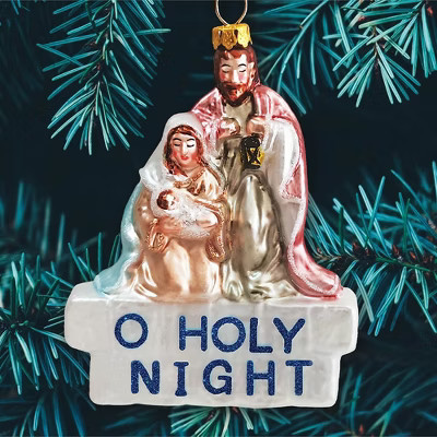 Oh Holy Night Nativity Scene Glass Christmas Ornament, Jesus and Mary| OrnamentallyYou | Target