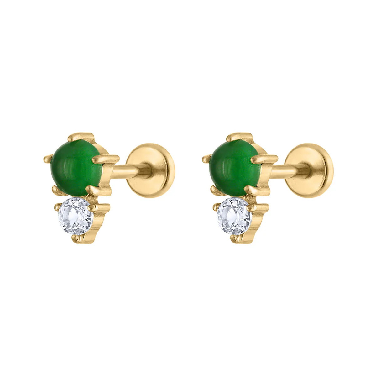 Jade and White Topaz Nap Earrings | Maison Miru