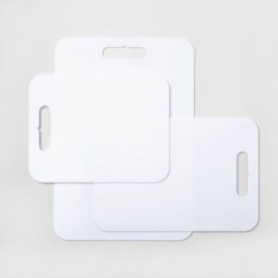 3pc Poly Essentials Cutting Board Set White - Made By Design™ | Target