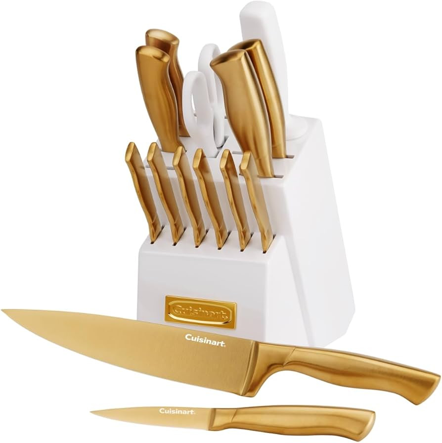 Cuisinart Professional Block Knife Set, 15pc Cutlery Knife Set with Steel Blades for Precise Cutt... | Amazon (US)