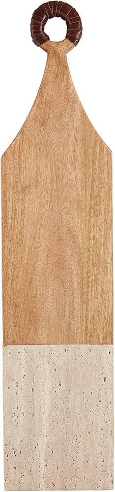 Mud Pie Large Leather Handle Long Board; 24" x 6" | Amazon (US)