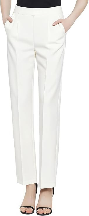 Urban CoCo Women's Yoga Dress Pants Stretchy Casual Slacks Straight Leg Work Pants with Pockets | Amazon (US)