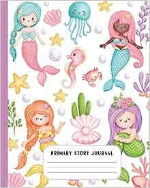 Mermaid Primary Story Journal: Draw and Write Notebook with Dotted Midline and Picture Space | Cu... | Amazon (US)