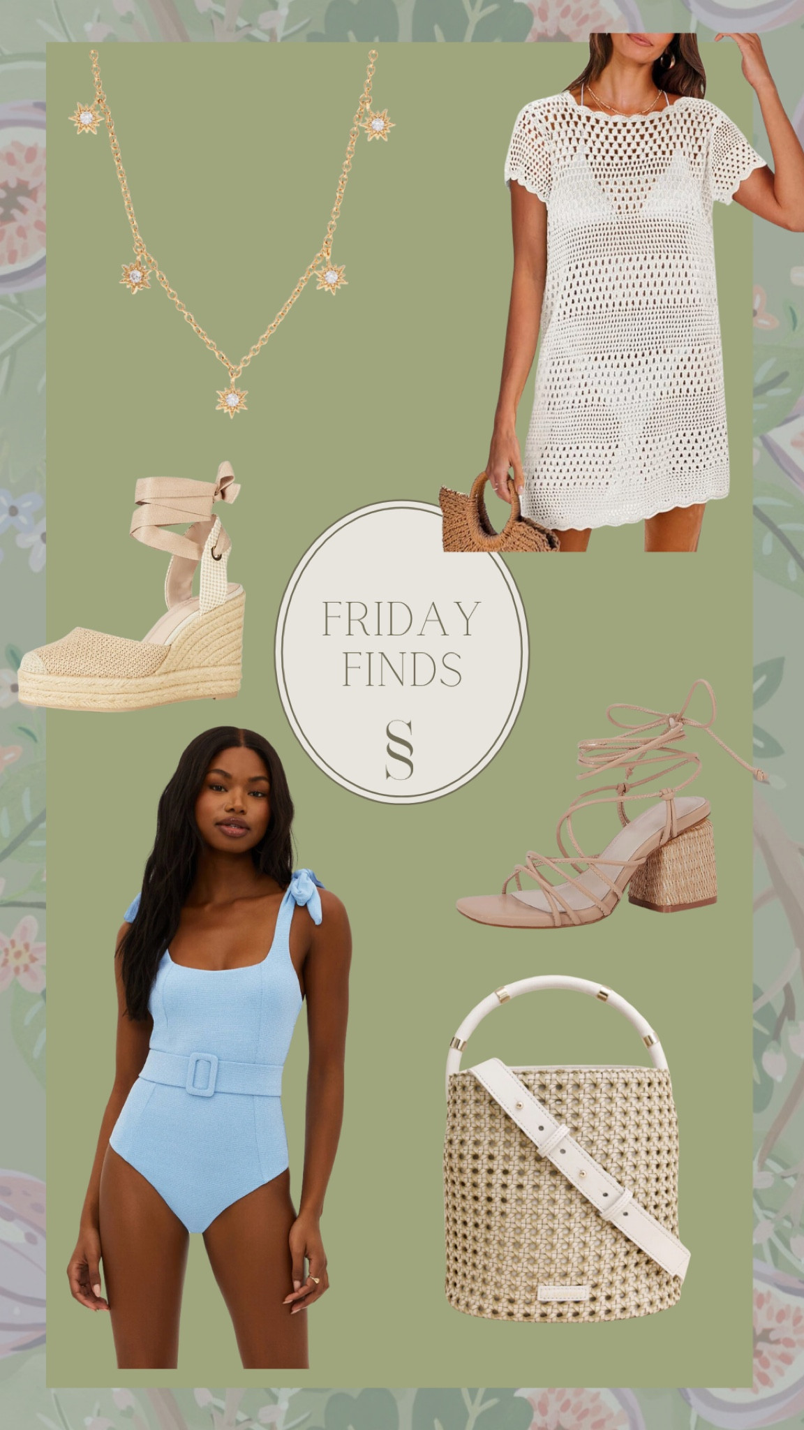 New finds for spring/summer! This cane weave bag is on my wishlist 🤩 this Julie Vos necklace looks like mine I wear everyday I showed o my stories this week. Beach riot one piece. Love their stuff! Great booty coverage 

#LTKfindsunder100 #LTKswim #LTKitbag