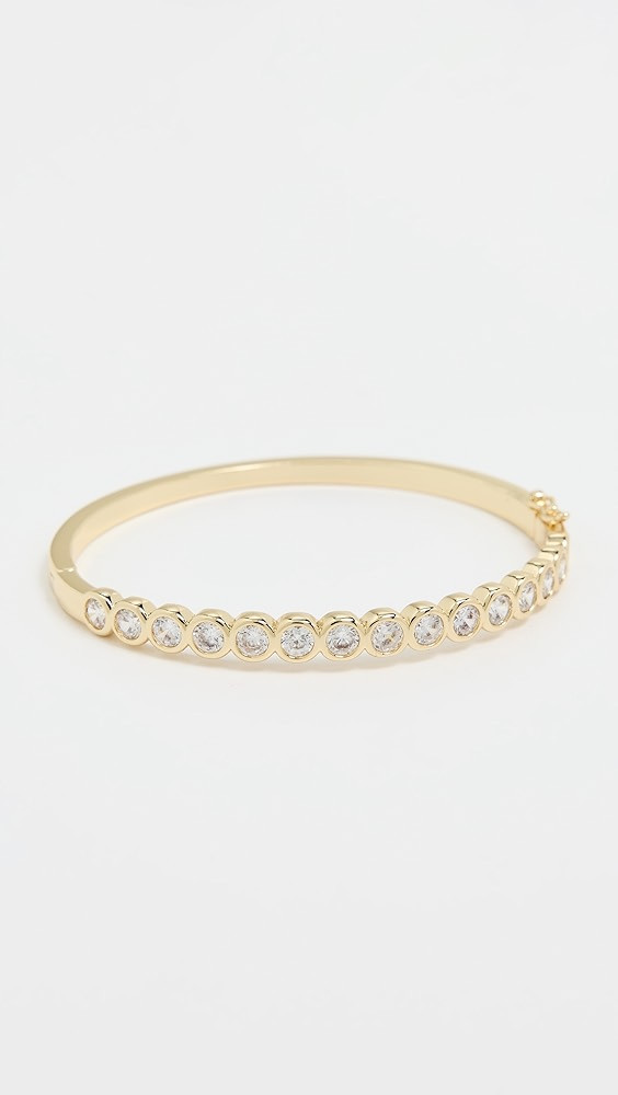 By Adina Eden Colored Round Cubic Zirconia Bezel Tennis Bangle | Shopbop | Shopbop