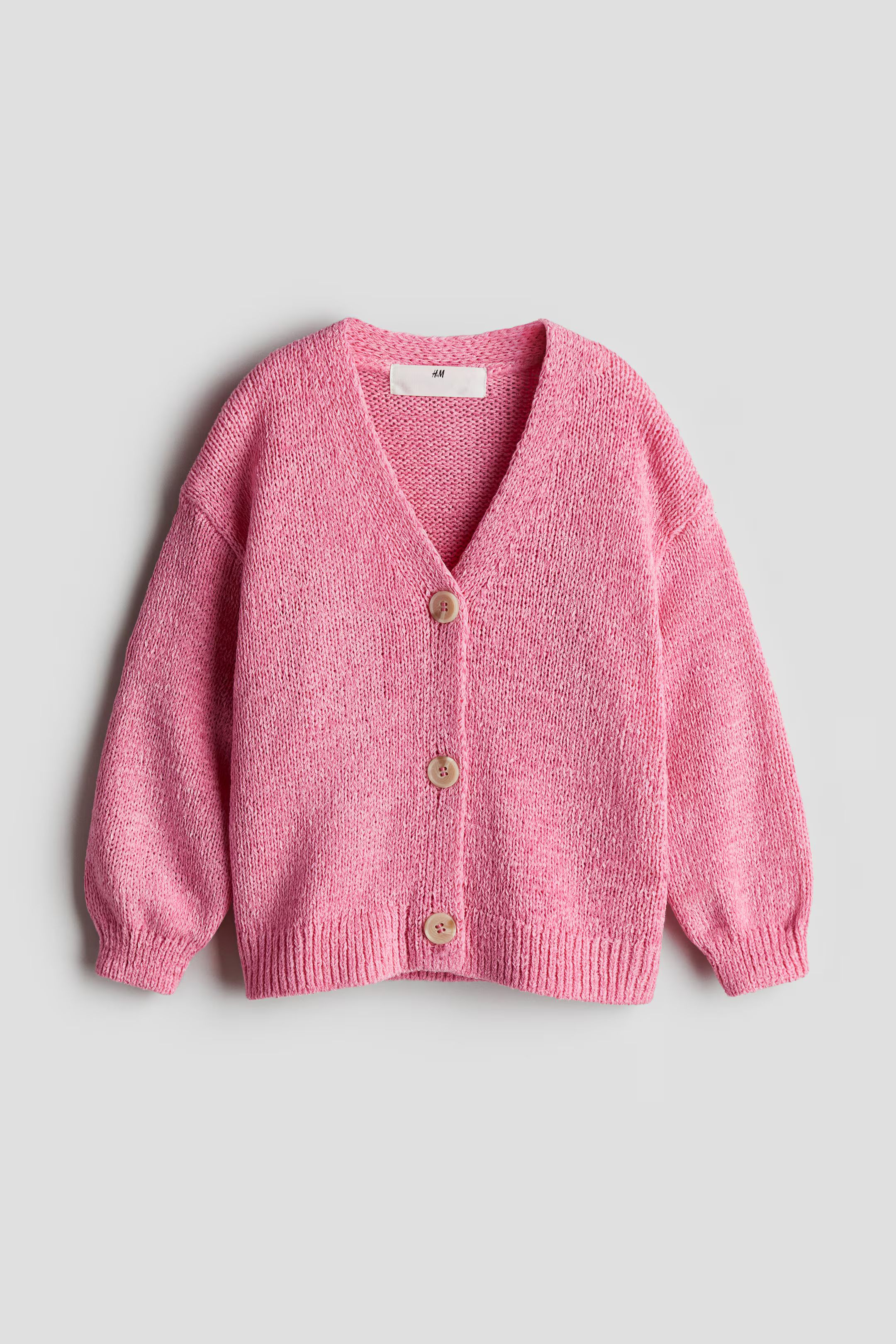 Cardigan - V-neck - Long sleeve - Hot pink - Kids | H&M US | H&M (US + CA)