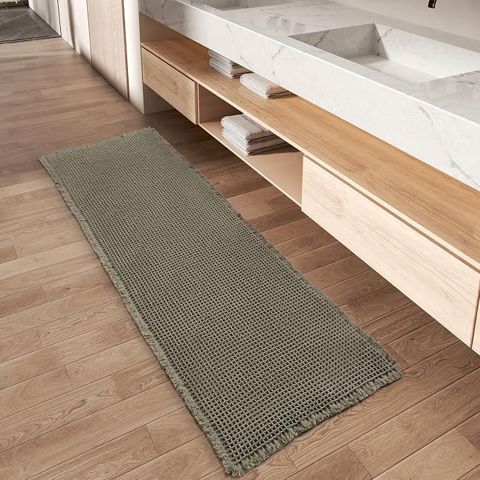 Upgraded Waffle Runner Rug Super Absorbent Non Slip Bath Mats for Bathroom Floor, Machine Washabl... | Amazon (US)