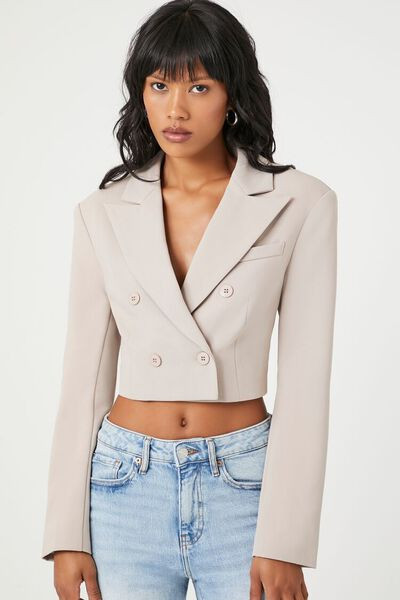 Double-Breasted Cropped Blazer | Forever 21 | Forever 21 (US)