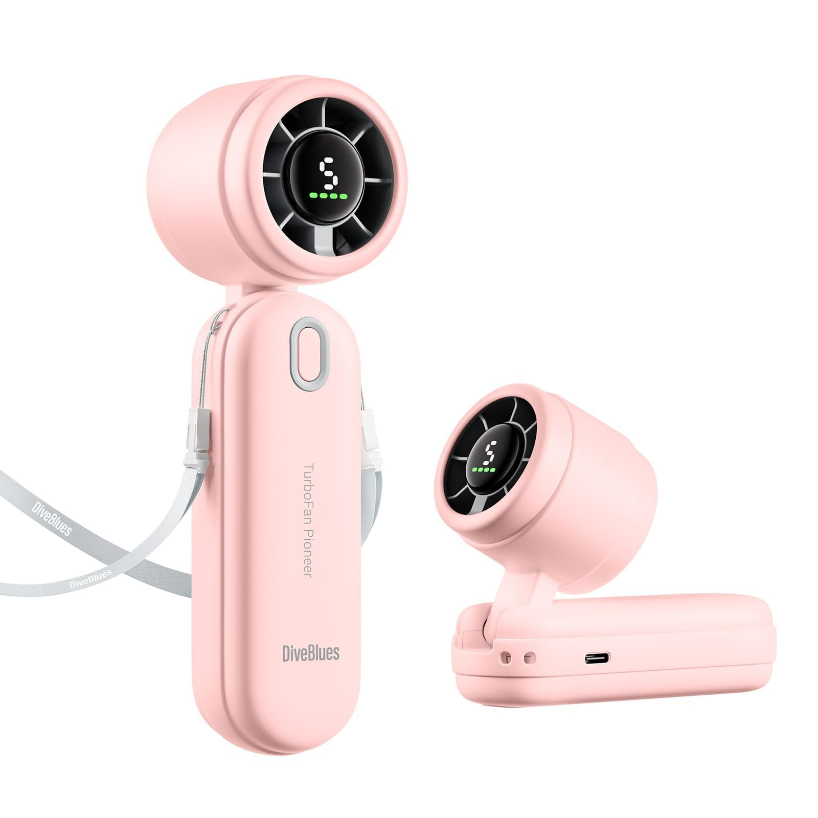 iTurbo Handheld Turbo Fan, Mini Foldable Portable Hand Fans, Rechargeable Battery, 5 Gear High Sp... | Amazon (US)