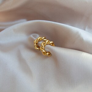 Twisted Hoop Earrings Gold Gifts for Her Christmas Gift for - Etsy | Etsy (US)