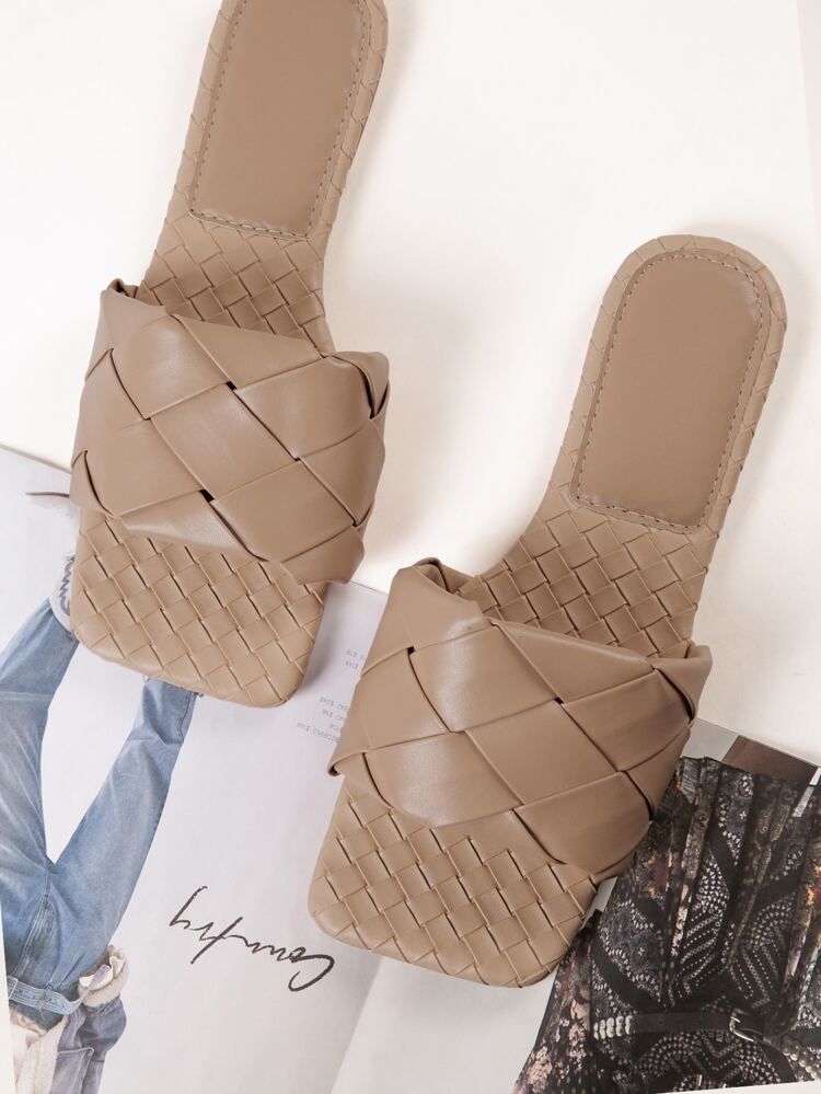 Dual Braided Vamp Slide Sandals | SHEIN