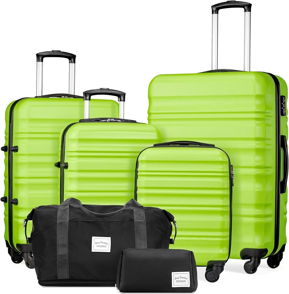 LONG VACATION Luggage Set 4 Piece Luggage Set ABS hardshell TSA Lock Spinner Wheels Luggage Carry... | Amazon (US)
