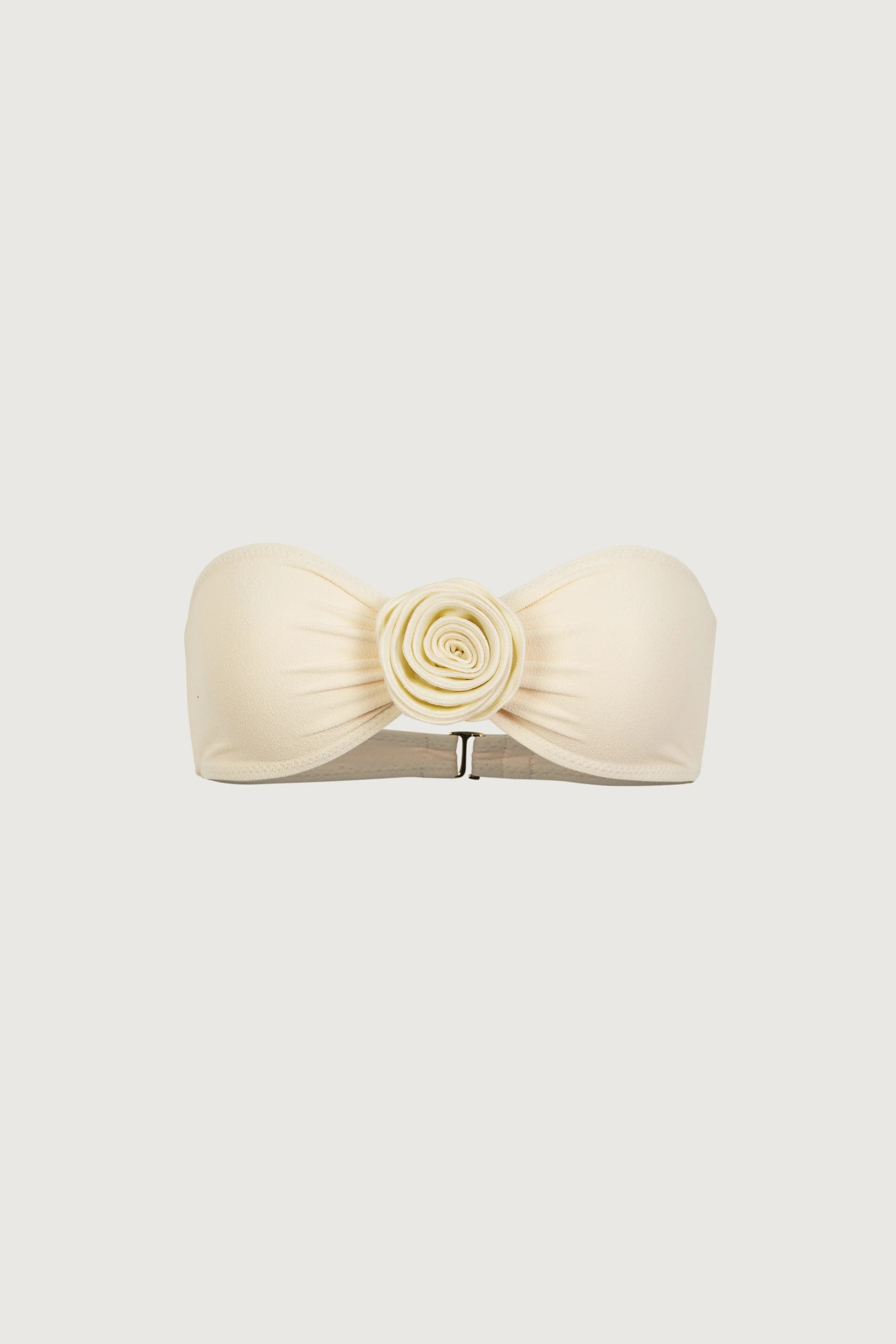 Rosette Bandeau Top (Faux Suede Cream/Cream) | SAME