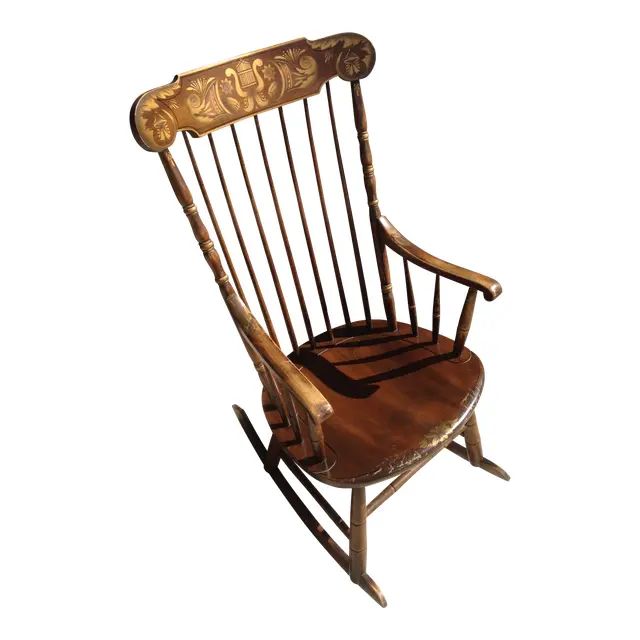1975 Hitchcock Stenciled Rocking Chair | Chairish