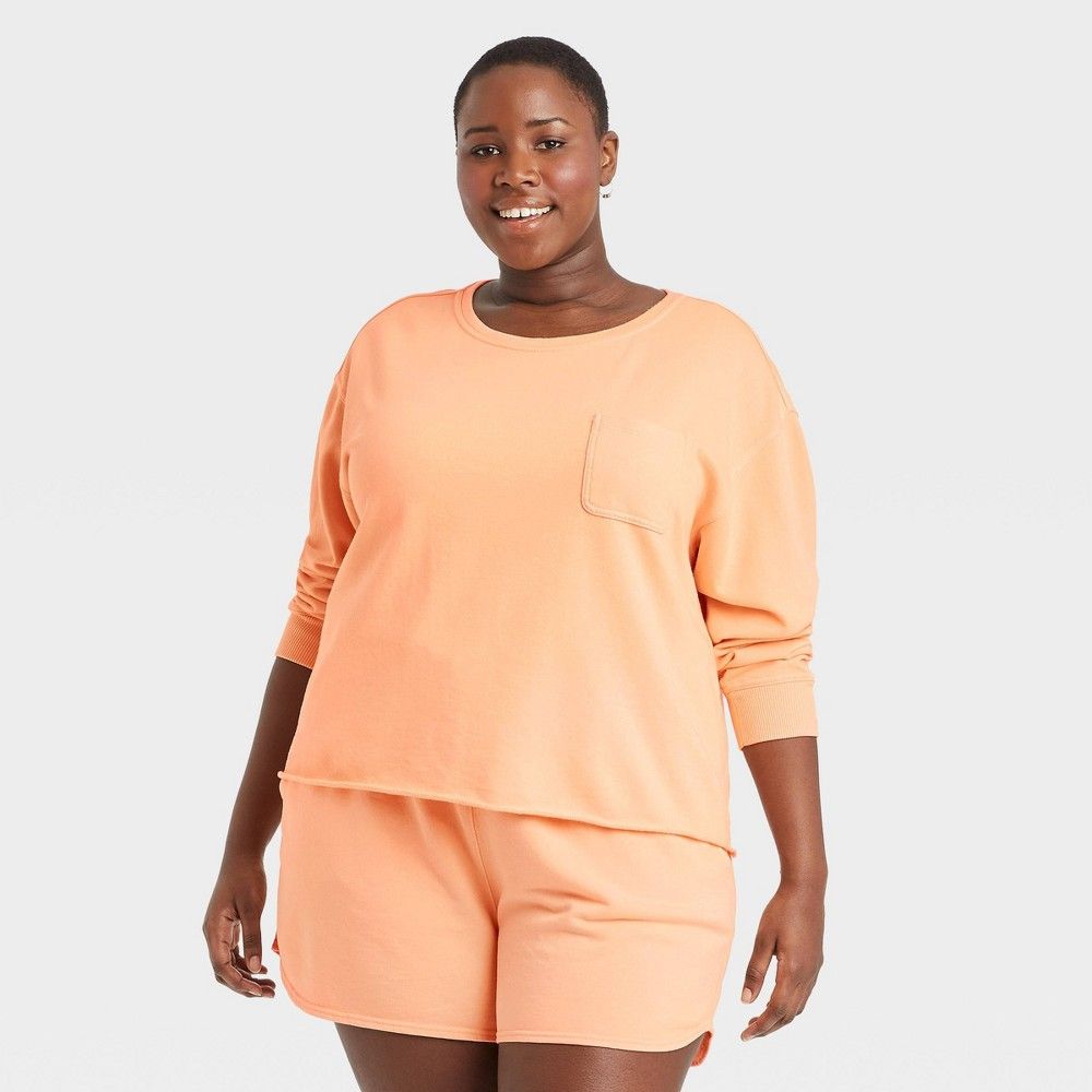 Women's Plus Size French Terry Sweatshirt - Universal Thread Orange 3X | Target