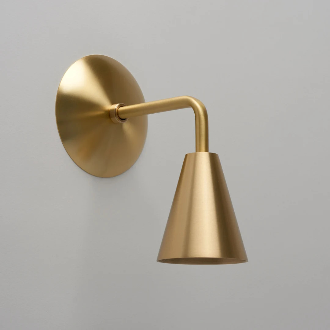 Minimalist Wall Sconce - Brass Light Fixture - Bathroom Vanity Light - Mid Century Lighting | Etsy (US)