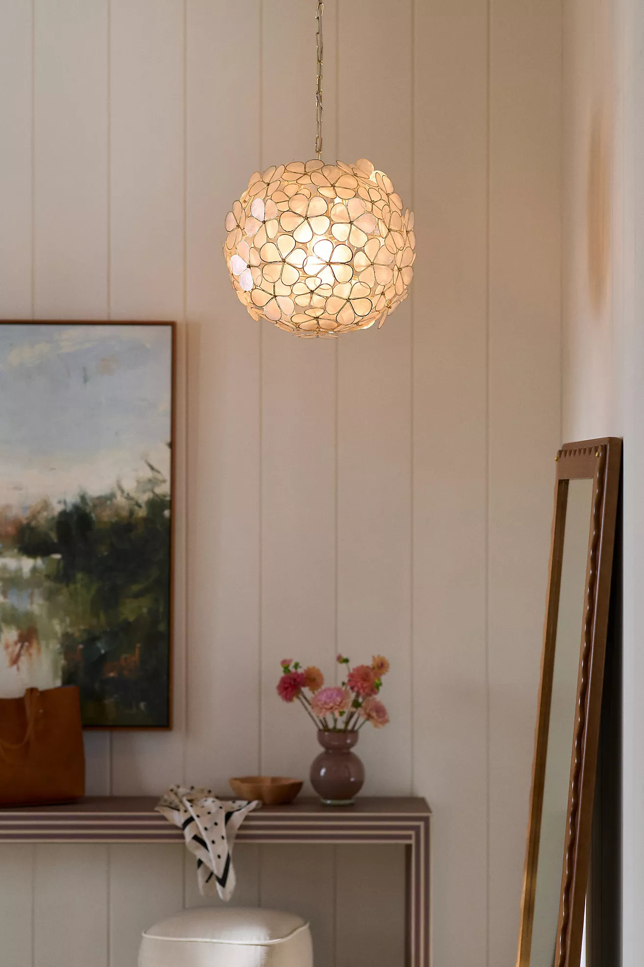 Plumeria Flower Capiz Pendant | Anthropologie (US)