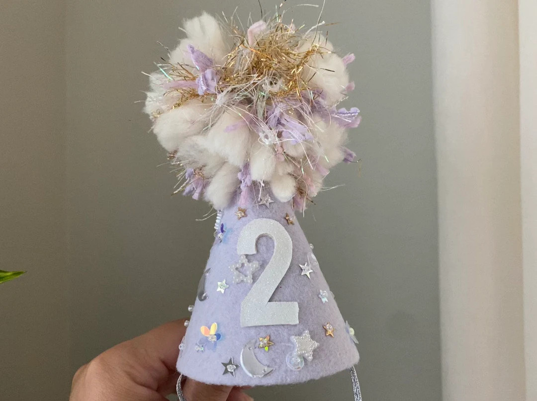 Lavender Celestial Birthday Hat Retro Whimsical Party Kids - Etsy | Etsy (US)