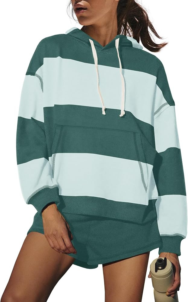 SENSERISE Womens Striped Lounge Set 2 Piece Workout Set | Amazon (US)