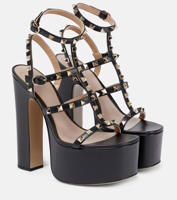 Plateausandalen Rockstud aus Leder | Mytheresa (DACH)