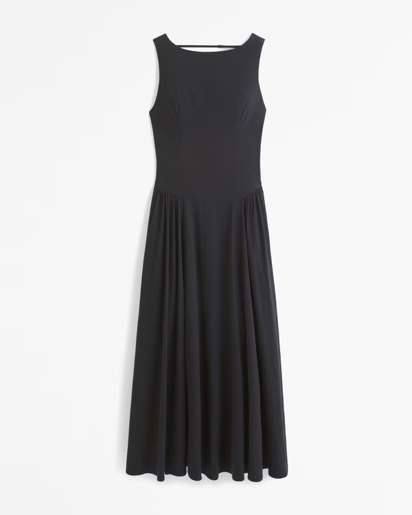 Drop-Waist Midi Dress | Abercrombie & Fitch (US)