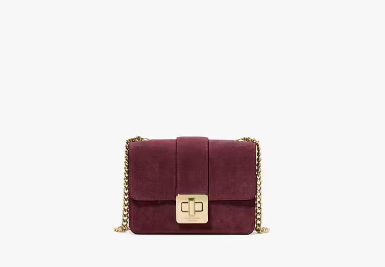 Phoebe Suede Turnlock Mini Flap Crossbody | Kate Spade Outlet
