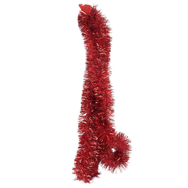 Basic Red Tinsel Garland, 144" | At Home