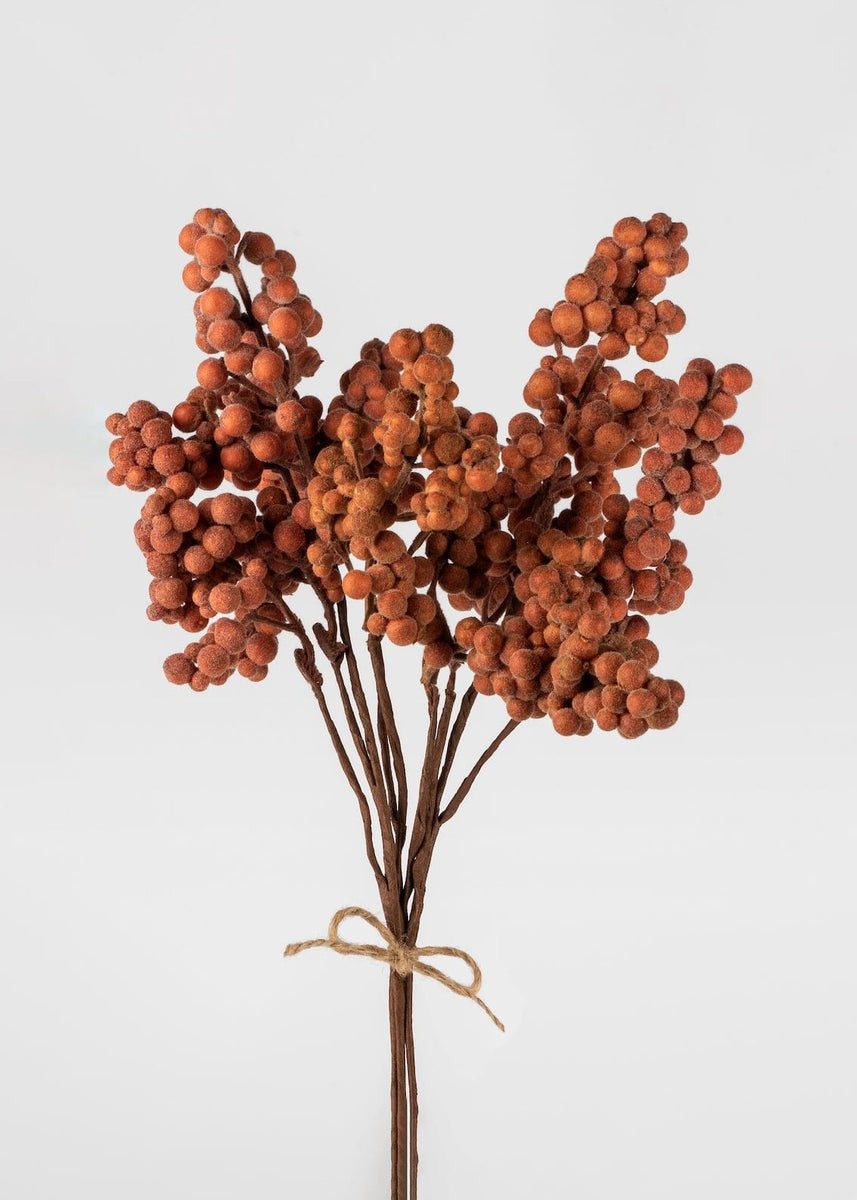 Frosted Orange Faux Berry Bundle 3 Stems - 11.75 | Afloral