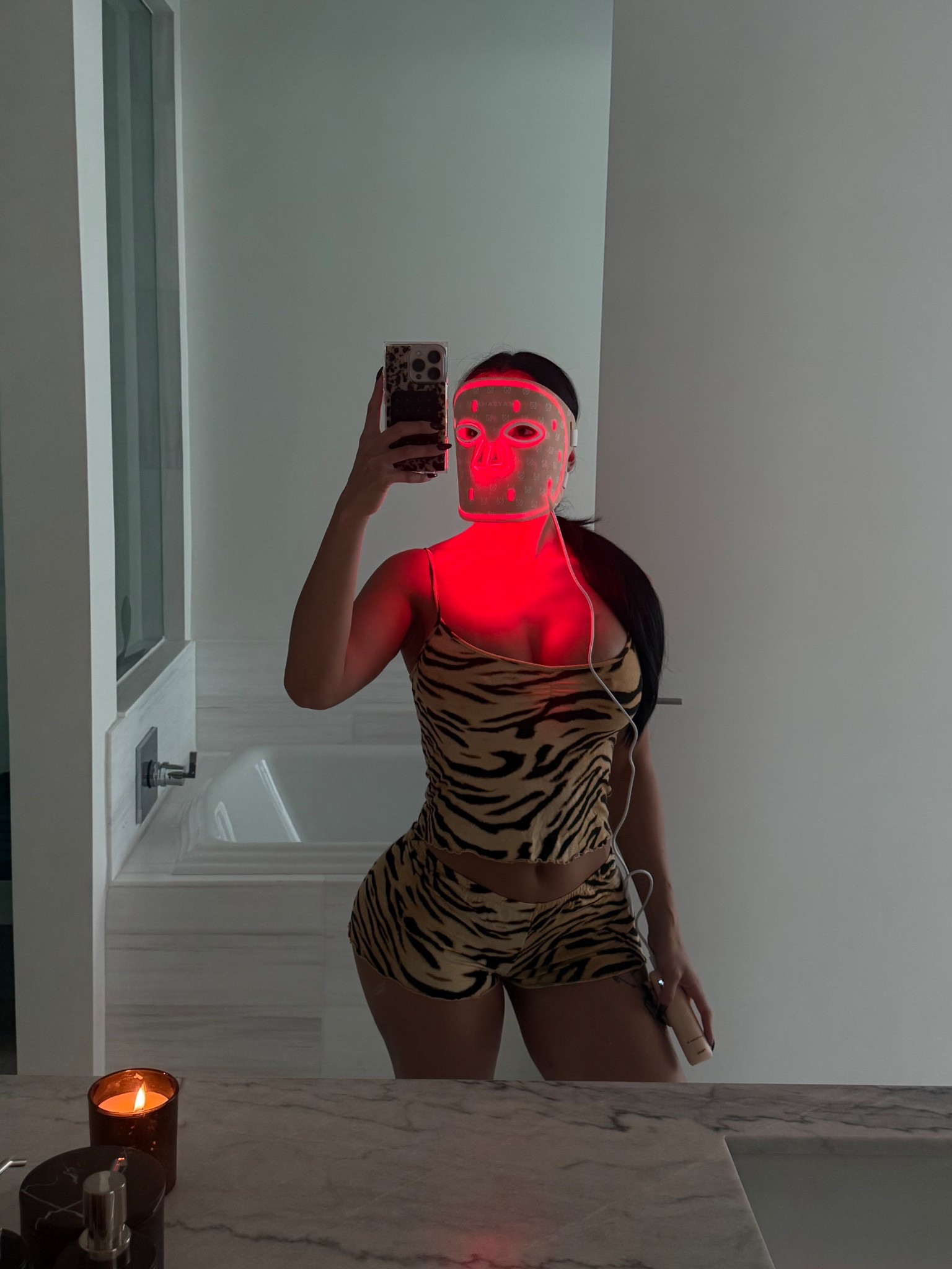 Self care day in my skims pjs & red light mask 

#LTKStyleTip #LTKSeasonal #LTKBeauty