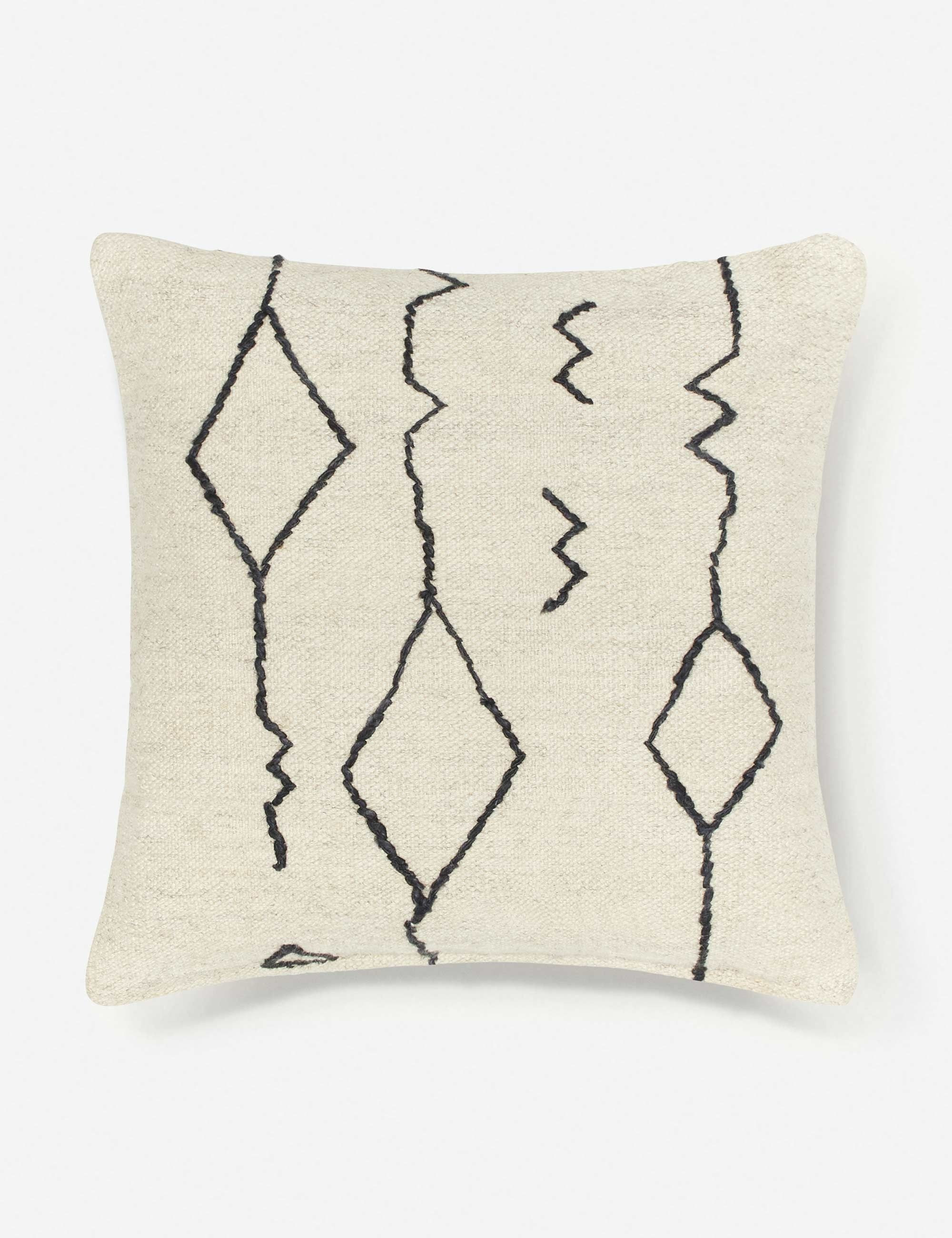 Moroccan Flatweave Pillow, Black & Natural By Sarah Sherman Samuel | Lulu and Georgia 