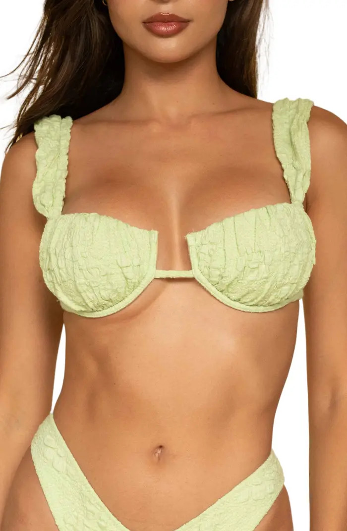 Avo Petal Floral Jacquard Underwire Bikini Top | Nordstrom