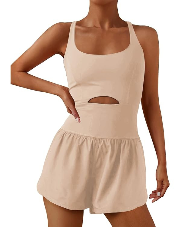 ReachMe Womens Running Onesie Workout Rompers Athletic Rompers One Piece Outfits Exercise Jumpsui... | Amazon (US)