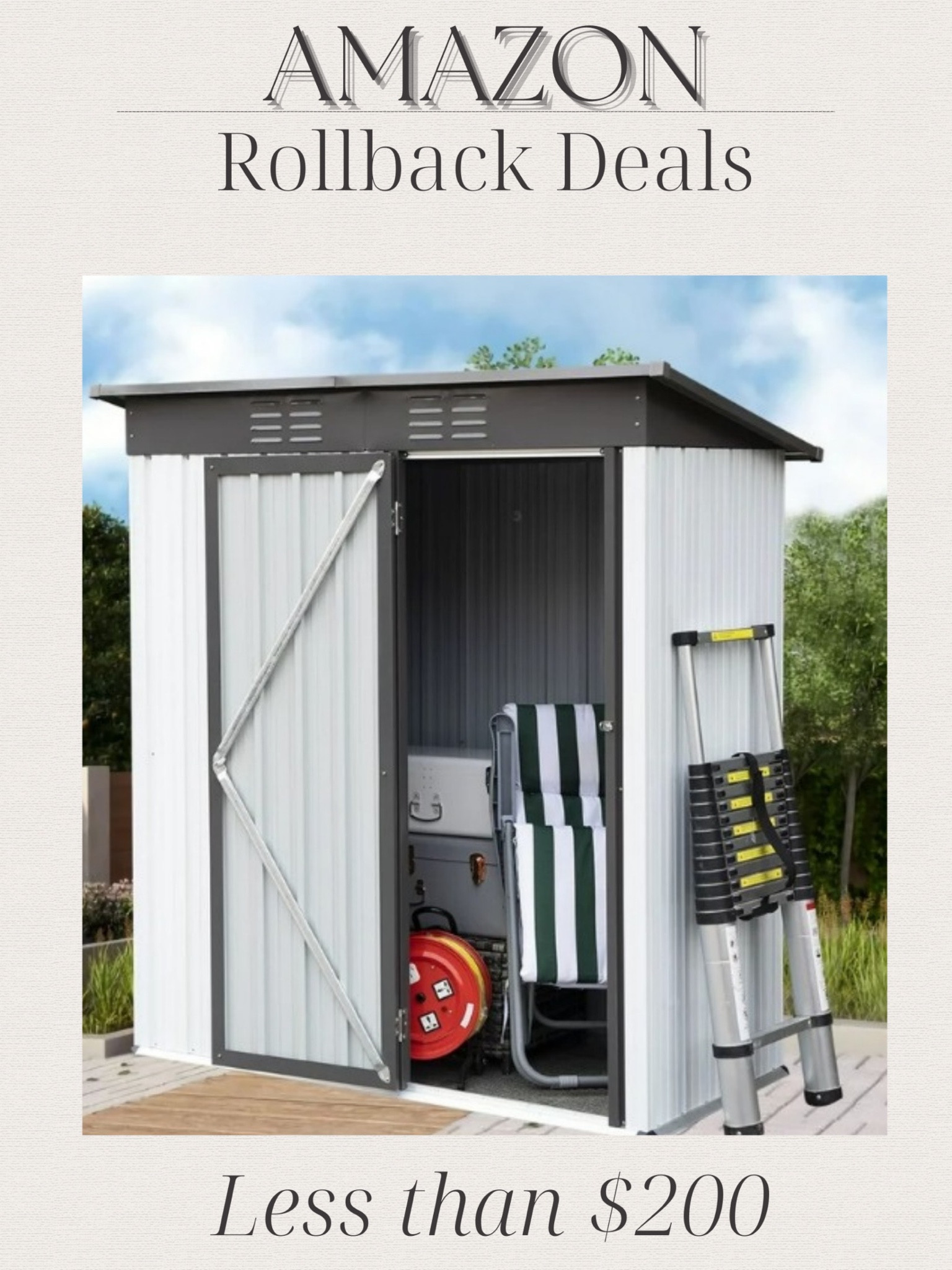 Storage shed on sale.

Storage
Storage box
Walmart
Walmart deals
Walmart prime
Storage for backyard
Backyard
Outdoor patio 
Patio furniture
Outdoor living
Hardware
Storage 
Lawn mower
Mens 
Pool shed 
Lake 
Home 
Furniture 
Summer 


#LTKsalealert #LTKhome #LTKSeasonal