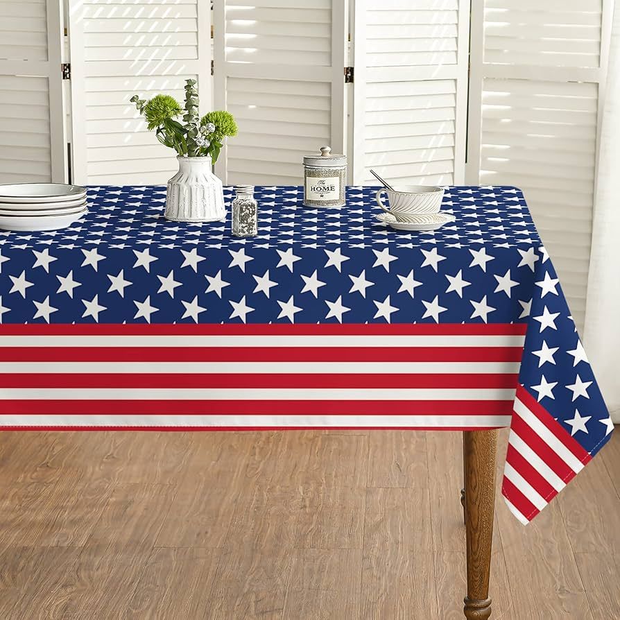 Horaldaily 4th of July Tablecloth 60x84 Inch, Patriotic American Flag Independence Day Memorial D... | Amazon (US)