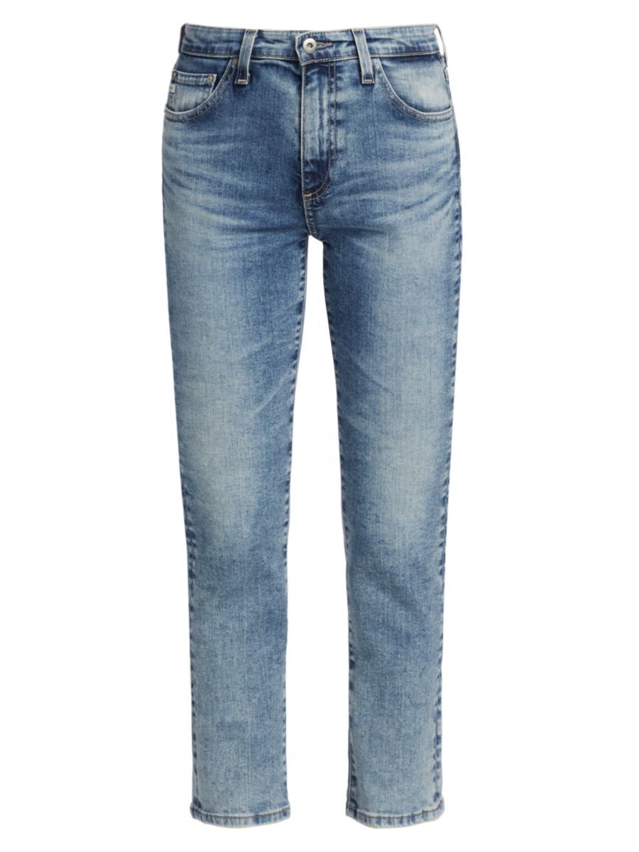 AG Jeans Mari High-Rise Silm-Straight Crop Jeans | Saks Fifth Avenue