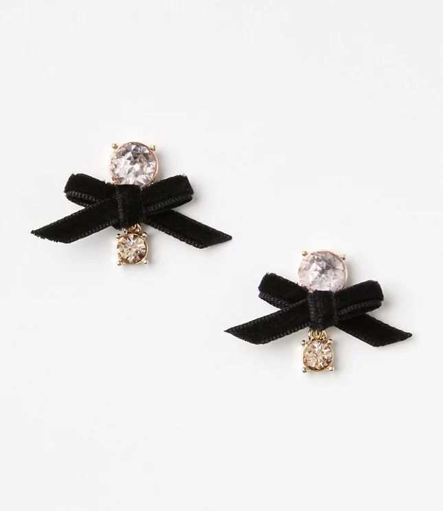 Velvet Bow Drop Earrings | LOFT