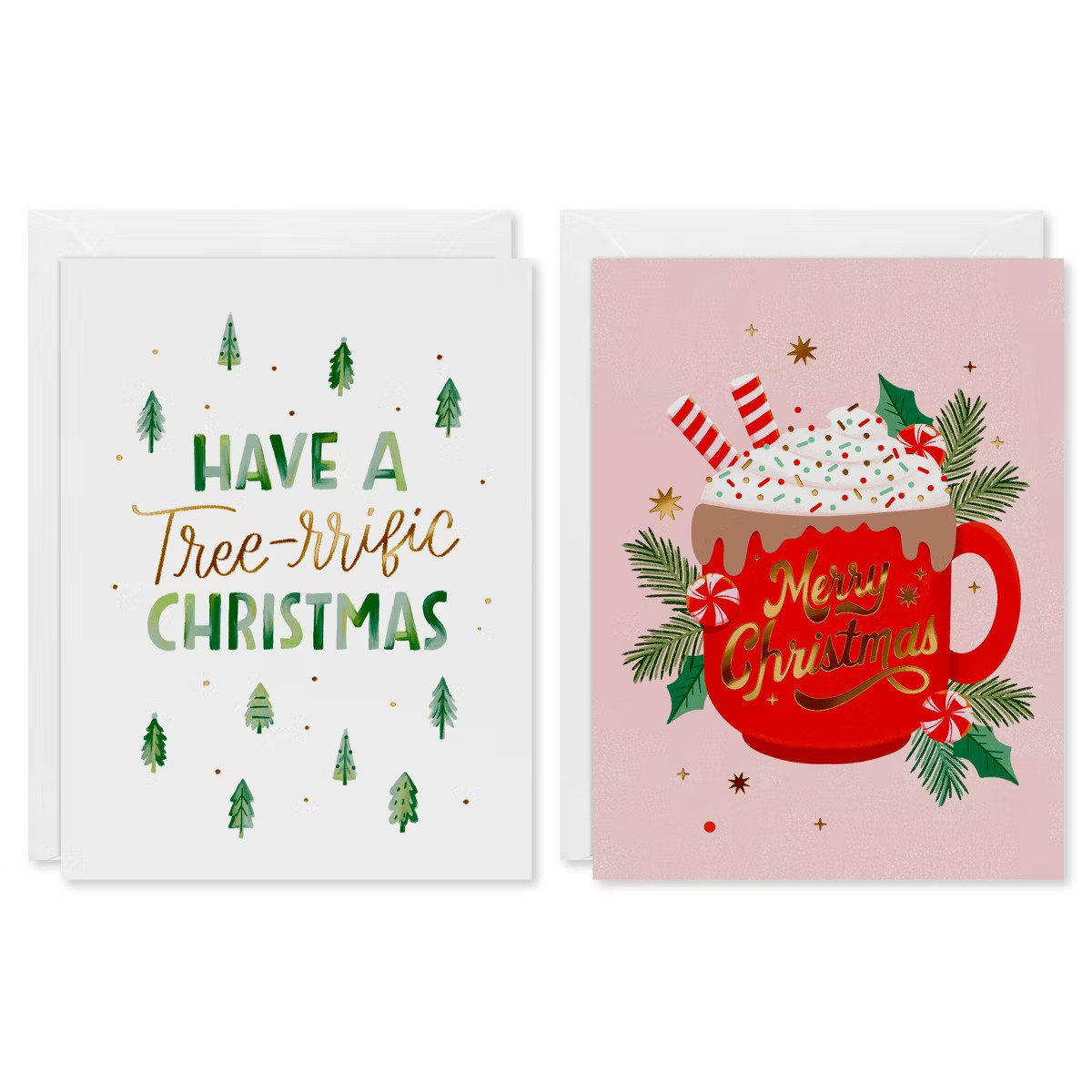 10ct Blank Design Christmas Cards Boxed with Envelopes Christmas Mug and Tree-rific Christmas | Target