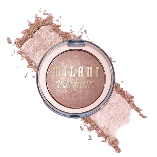 Milani Baked Highlighter - Long-Lasting Powder for Natural Radiant Glow- Buildable & Blendable Face Makeup with Lit-From-Within Finish- Vegan, Cruelty-Free & Talc-Free, Made in Italy, Rosa Italiana | Amazon (US)