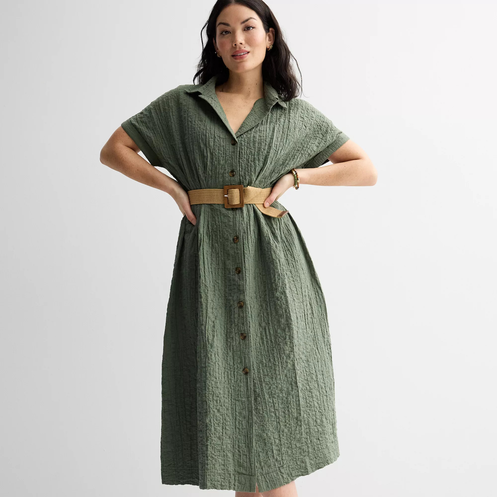 Petite Sonoma Goods For Life® Belted Dolman Sleeve Midi Dress | Kohl's