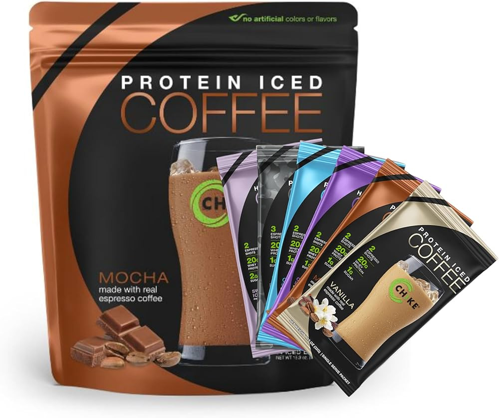 Chike High Protein Iced Coffee Sampler Pack and Mocha Bundle, 20 G Protein, 2 Shots Espresso, 1 G... | Amazon (US)