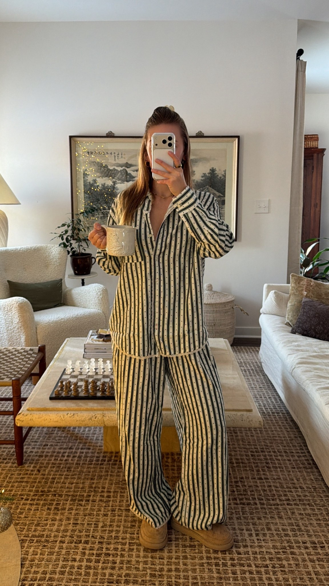 12/15/25 my cozy winter morning pajamas from Aerie that feel festive without being over-the-top. I’m wearing a size XS in both the top and bottoms for reference — they run pretty oversized and have the perfect relaxed fit for slow winter mornings. I’m also linking my ceramic travel mug from Etsy, which I use every day and think makes such a thoughtful, cozy holiday gift for any coffee or tea lover.



#LTKmorningroutine #LTKHoliday